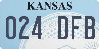 KS license plate 024DFB