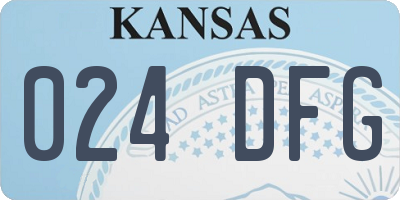 KS license plate 024DFG