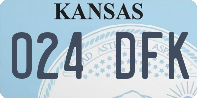 KS license plate 024DFK