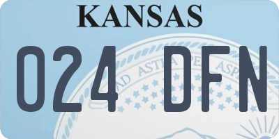 KS license plate 024DFN