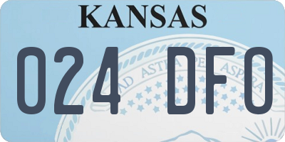 KS license plate 024DFO