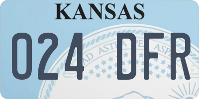 KS license plate 024DFR