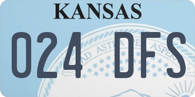KS license plate 024DFS