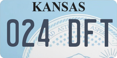 KS license plate 024DFT