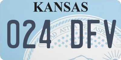 KS license plate 024DFV