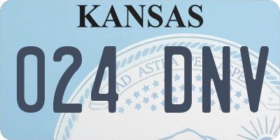 KS license plate 024DNV