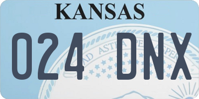 KS license plate 024DNX