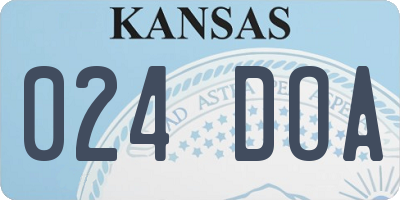 KS license plate 024DOA