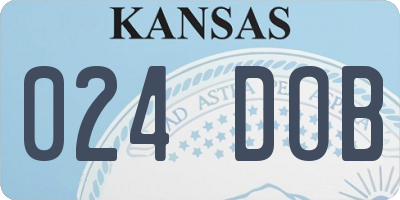 KS license plate 024DOB