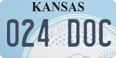 KS license plate 024DOC