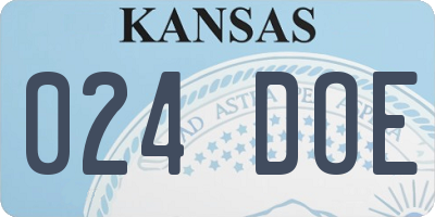 KS license plate 024DOE