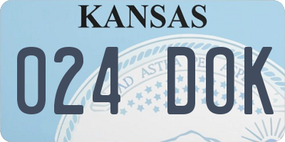 KS license plate 024DOK