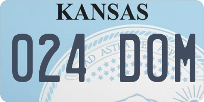 KS license plate 024DOM