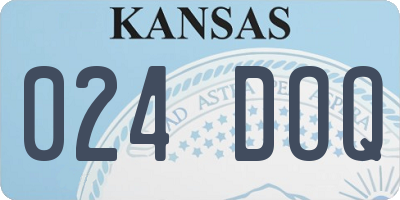 KS license plate 024DOQ