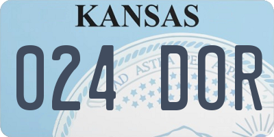 KS license plate 024DOR