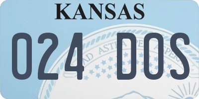 KS license plate 024DOS