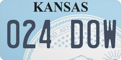 KS license plate 024DOW