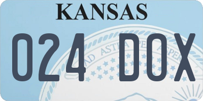 KS license plate 024DOX