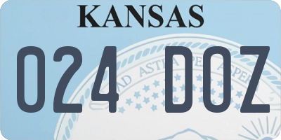 KS license plate 024DOZ