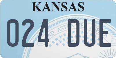 KS license plate 024DUE