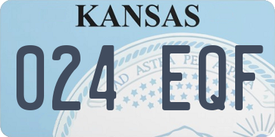 KS license plate 024EQF