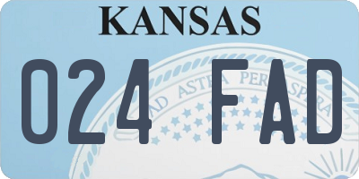 KS license plate 024FAD