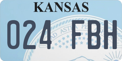 KS license plate 024FBH