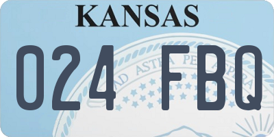 KS license plate 024FBQ