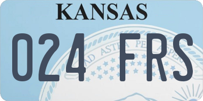 KS license plate 024FRS