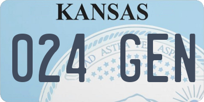 KS license plate 024GEN
