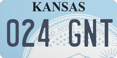 KS license plate 024GNT