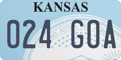 KS license plate 024GOA