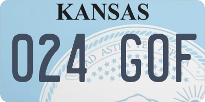 KS license plate 024GOF