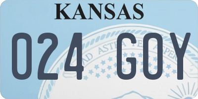 KS license plate 024GOY