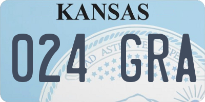 KS license plate 024GRA