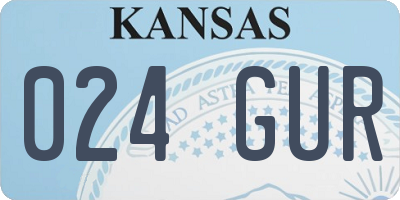 KS license plate 024GUR