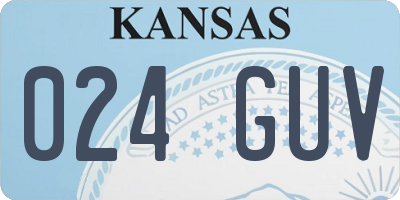 KS license plate 024GUV