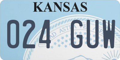 KS license plate 024GUW