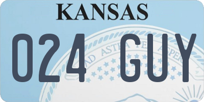 KS license plate 024GUY