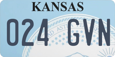 KS license plate 024GVN