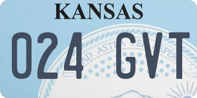 KS license plate 024GVT