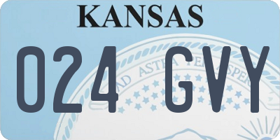KS license plate 024GVY