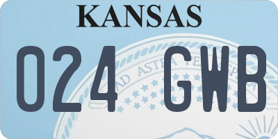 KS license plate 024GWB