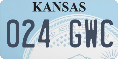 KS license plate 024GWC