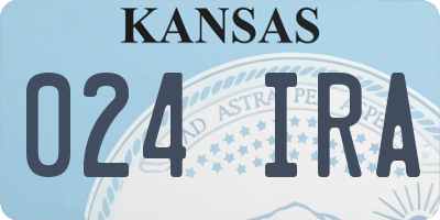 KS license plate 024IRA