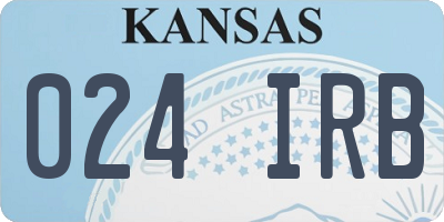 KS license plate 024IRB