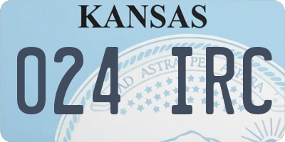 KS license plate 024IRC