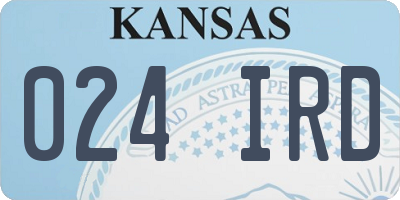 KS license plate 024IRD