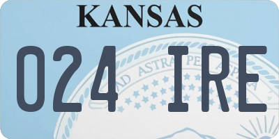 KS license plate 024IRE