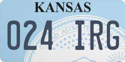 KS license plate 024IRG